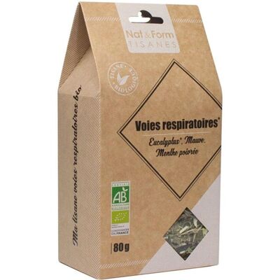 Nat & Form - Tisane Voies respiratoires bio 80G - Eucalyptus Mauve - Menthe Poivrée - Herbal Tea - Publicité Nat & Form - Tisane Voies respiratoires bio 80G - Eucalyptus Mauve - Menthe Poivrée - Herbal Tea - Publicité