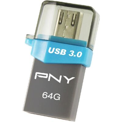 Clé USB PNY 64GB - USB Type-A / Micro-USB - Noir - Publicité Clé USB PNY 64GB - USB Type-A / Micro-USB - Noir - Publicité