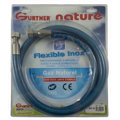 Flexible en acier inoxydable Gurtner - 1m - Gaz naturel - Raccords G1/2 - Publicité Flexible en acier inoxydable Gurtner - 1m - Gaz naturel - Raccords G1/2 - Publicité