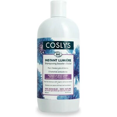 Shampooing anti-jaunissement pour cheveux gris et blancs 500ml Coslys - Publicité Shampooing anti-jaunissement pour cheveux gris et blancs 500ml Coslys - Publicité