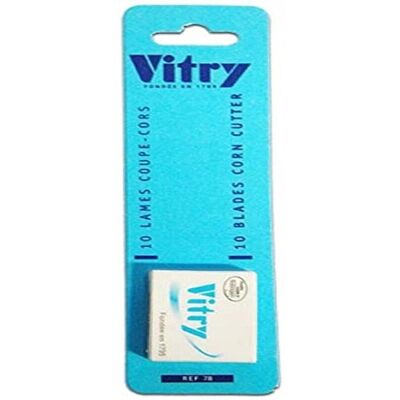 Vitry Recharge de 10 lames pour couper cors - Soins des pieds - Publicité Vitry Recharge de 10 lames pour couper cors - Soins des pieds - Publicité