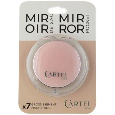 Cartel Paris Vitry Miroir de Sac Rose - Rond 7x 8,5cm - Miroir - Publicité Cartel Paris Vitry Miroir de Sac Rose - Rond 7x 8,5cm - Miroir - Publicité