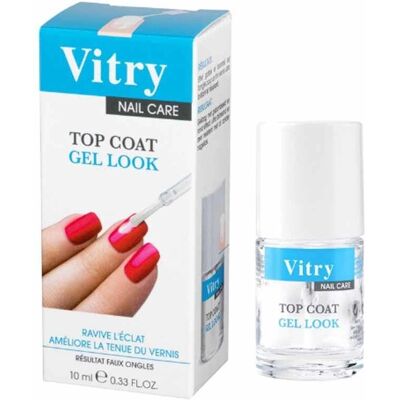 Vitry Top Coat Gel Look 10Ml - Smalto - Finitura professionale Vitry Top Coat Gel Look 10Ml - Smalto - Finitura professionale