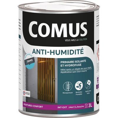 Peinture hydrofuge blanche Comus - Intérieur/Extérieur - 3L - Publicité Peinture hydrofuge blanche Comus - Intérieur/Extérieur - 3L - Publicité