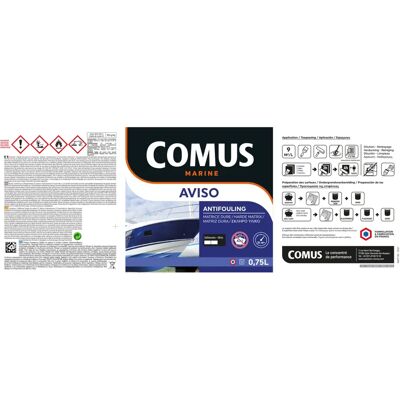 COMUS MARINE AVISO NB ROUGE 2,5 L - Peinture antifouling à matrice dure pour bateaux rapides COMUS MARINE AVISO NB ROUGE 2,5 L - Peinture antifouling à matrice dure pour bateaux rapides