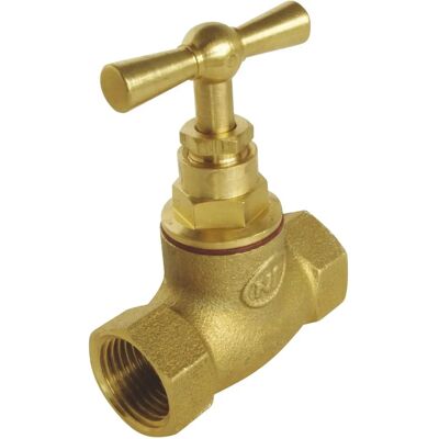 SOMATHERM FOR YOU - FF20 / 27 Brass Double Female Valve - Stem Head - Raw Brass SOMATHERM FOR YOU - FF20 / 27 Brass Double Female Valve - Stem Head - Raw Brass