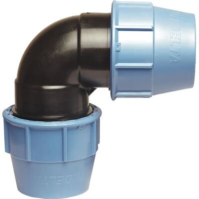 Conector de tubo Somatherm D32 - Codo, Plástico, Abraçadeira externa Conector de tubo Somatherm D32 - Codo, Plástico, Abraçadeira externa