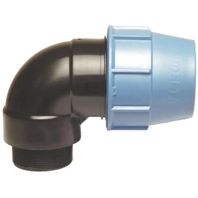 Coude en Polypropylène 90° - 1¼" Mâle - Pour PE & HDPE - Max 80°C - Publicité Coude en Polypropylène 90° - 1¼" Mâle - Pour PE & HDPE - Max 80°C - Publicité