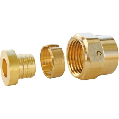 Somatherm for you - Raccordo diritto a compressione per tubo PER Ø16 - Dado femmina rotante 15/21 - Confezione da 5 Somatherm for you - Raccordo diritto a compressione per tubo PER Ø16 - Dado femmina rotante 15/21 - Confezione da 5