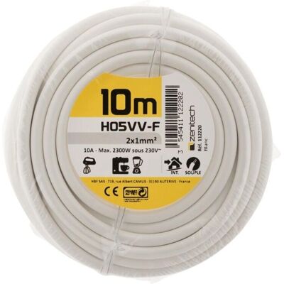 Zenitech Weiß 10m Flexibles Stromkabel - Elektrisches Kabel Zenitech Weiß 10m Flexibles Stromkabel - Elektrisches Kabel