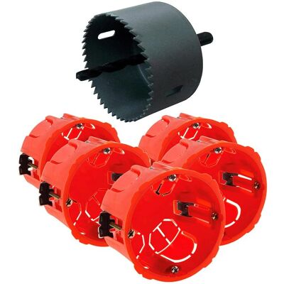 ZENITECH Kompaktes Trockenbau-Set - 5 Stück, Ø.65 P.40mm - Elektrische Box ZENITECH Kompaktes Trockenbau-Set - 5 Stück, Ø.65 P.40mm - Elektrische Box