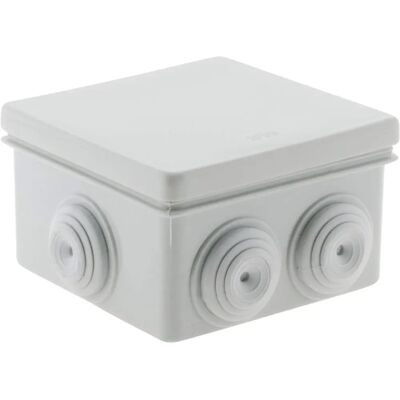 Boîte de dérivation métallique étanche - 80x80x40mm - IP55 - Publicité Boîte de dérivation métallique étanche - 80x80x40mm - IP55 - Publicité