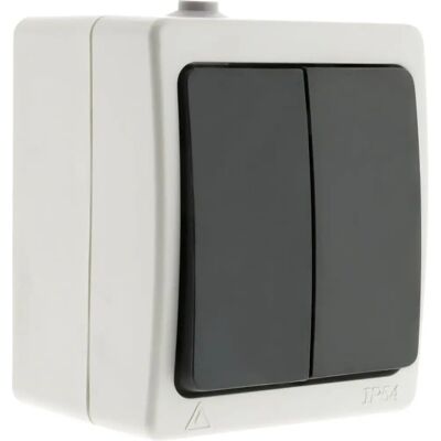 Interrupteur double 10A IP54 Aquae - Commutateur - Publicité Interrupteur double 10A IP54 Aquae - Commutateur - Publicité