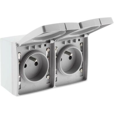 Orok Wasserdichter Doppelstecker - 2p + E 16A - IP55 Orok Wasserdichter Doppelstecker - 2p + E 16A - IP55