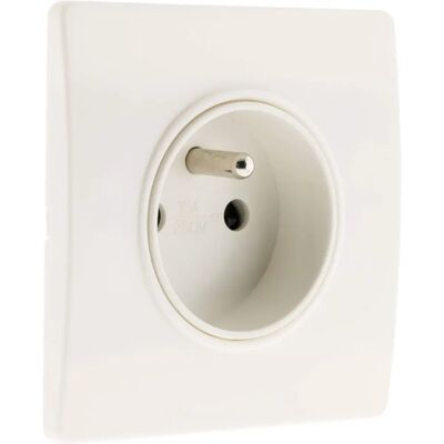 Diwone 2P+T 16A - Prise Automatique - Blanc - Publicité Diwone 2P+T 16A - Prise Automatique - Blanc - Publicité