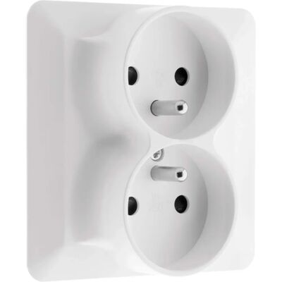 Artezo Weiße Doppelsteckdose - 16A, Modernes Design Artezo Weiße Doppelsteckdose - 16A, Modernes Design