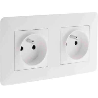 Presa doppia precablata ARTEZO 16A - Bianco - Interruttore elettrico Presa doppia precablata ARTEZO 16A - Bianco - Interruttore elettrico