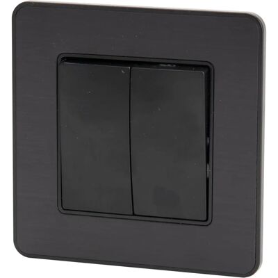 Włącznik podwójny Zenitech Kouro - Czarny matowy - 10A - CE Włącznik podwójny Zenitech Kouro - Czarny matowy - 10A - CE