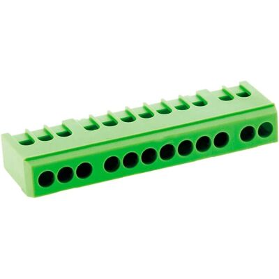 Bornier de terra Zenitech 12 módulos - Verde Bornier de terra Zenitech 12 módulos - Verde