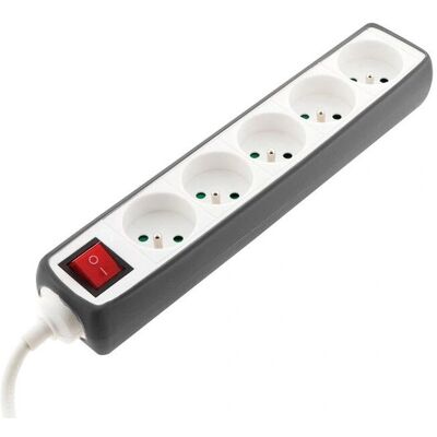 ZENITECH Multiprise 5 Prises Silicone Gris - Multiprise ZENITECH Multiprise 5 Prises Silicone Gris - Multiprise