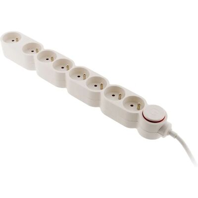 Rallonge 8 Prises avec Interrupteur Home Blanc - Extension - Publicité Rallonge 8 Prises avec Interrupteur Home Blanc - Extension - Publicité