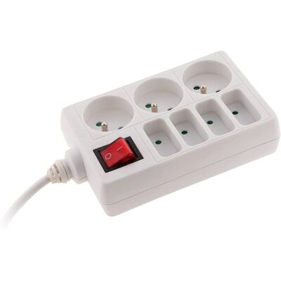Multiprise ZENITECH Blanche - 4x6A 3x16A Sécurité enfants Multiprise ZENITECH Blanche - 4x6A 3x16A Sécurité enfants