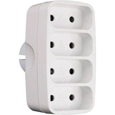 Multiprise ZENITECH Quadriplite 6A Blanche Multiprise ZENITECH Quadriplite 6A Blanche