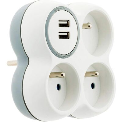 Extensão Zenitech 3 tomadas - 16A, 2 portas USB Extensão Zenitech 3 tomadas - 16A, 2 portas USB
