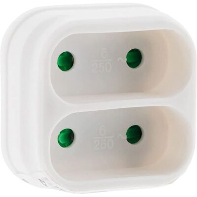 ZENITECH - 2-Répartiteur 6A - Blanc - Adaptateur électrique - Publicité ZENITECH - 2-Répartiteur 6A - Blanc - Adaptateur électrique - Publicité
