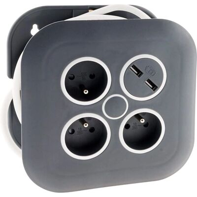 Zenitech Mehrfachsteckdose 3 Steckdosen 16A 2P+T + USB & Sicherung Zenitech Mehrfachsteckdose 3 Steckdosen 16A 2P+T + USB & Sicherung