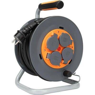 Zenitech Baustellenrolle 25m IP44 - 4 Steckdosen 16A - Kabelführung Zenitech Baustellenrolle 25m IP44 - 4 Steckdosen 16A - Kabelführung