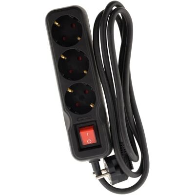 Zenitech Verlengsnoer 3 Stopcontacten 16A Zwart met Schakelaar Zenitech Verlengsnoer 3 Stopcontacten 16A Zwart met Schakelaar