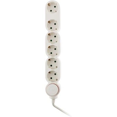 Zenitech Verlengsnoer - 6 Stopcontacten 16A met Schakelaar - Wit Zenitech Verlengsnoer - 6 Stopcontacten 16A met Schakelaar - Wit