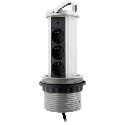 Zenitech OTIO - 3-gniazdkowa listwa zasilająca - Biało/Czarna - Gniazdo Zenitech OTIO - 3-gniazdkowa listwa zasilająca - Biało/Czarna - Gniazdo