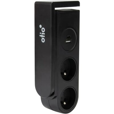 Multiprise Otio Gekko - 2 USB + Clipsable - Noir - Publicité Multiprise Otio Gekko - 2 USB + Clipsable - Noir - Publicité
