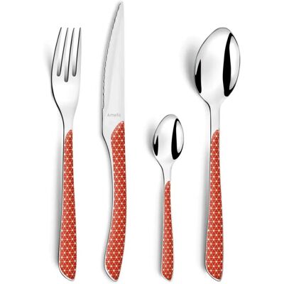 Set di Posate Amefa Geo Rosso - 24 Pezzi Set di Posate Amefa Geo Rosso - 24 Pezzi