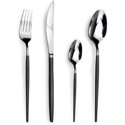 Set di Posate Amefa Soprano Nero da 24 Pezzi in Acciaio Inox Nero Set di Posate Amefa Soprano Nero da 24 Pezzi in Acciaio Inox Nero