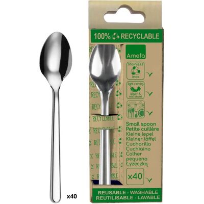 Amefa Cucchiai in acciaio inossidabile riutilizzabili - Set di 40 - 12cm Amefa Cucchiai in acciaio inossidabile riutilizzabili - Set di 40 - 12cm