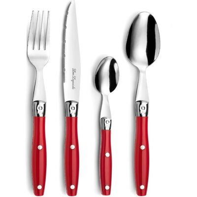 Set di Posate Lou Laguiole 24 Pezzi - Rosso - Stile Francese Set di Posate Lou Laguiole 24 Pezzi - Rosso - Stile Francese
