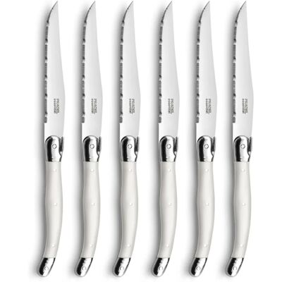 Lou Laguiole 6-Piece White Metal Steak Knife Set - Kitchenware & Utensils Lou Laguiole 6-Piece White Metal Steak Knife Set - Kitchenware & Utensils