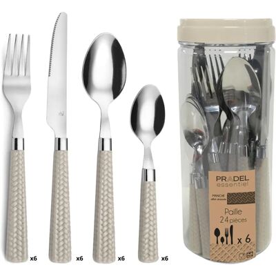 Amefa Paille Grigio 24 Pezzi Metallo - Set di Posate Amefa Paille Grigio 24 Pezzi Metallo - Set di Posate