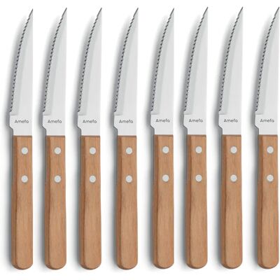Amefa Legno – 8 Coltelli per bistecca - Steakknives Amefa Legno – 8 Coltelli per bistecca - Steakknives