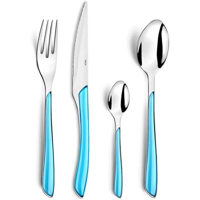 Set di Posate Eclat Turchese Amefa - 24 Pezzi per 6 Set di Posate Eclat Turchese Amefa - 24 Pezzi per 6