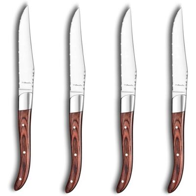 Amefa Royal Steak - Juego de 4 cuchillos de carne con mango de madera Amefa Royal Steak - Juego de 4 cuchillos de carne con mango de madera