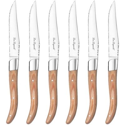 Conjunto de 4 cuchillos de bistec Lou Laguiole - Acero inoxidable y madera Conjunto de 4 cuchillos de bistec Lou Laguiole - Acero inoxidable y madera