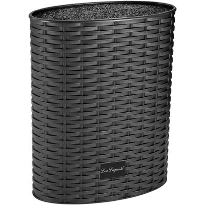 Scaffale per coltelli Lou Laguiole con inserti a spazzola - Porta coltelli da cucina, nero, 17,5 x 7,5 x 22,2 cm Scaffale per coltelli Lou Laguiole con inserti a spazzola - Porta coltelli da cucina, nero, 17,5 x 7,5 x 22,2 cm