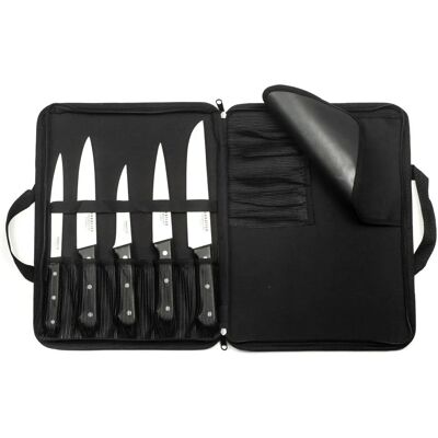 Trousse Sabatier Trompette avec 5 couteaux de cuisine en acier inoxydable - Publicité Trousse Sabatier Trompette avec 5 couteaux de cuisine en acier inoxydable - Publicité