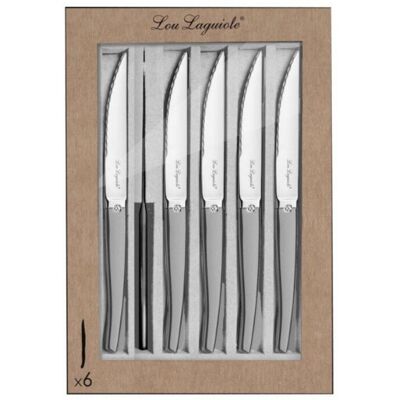 Lou Laguiole - Jet Sablé - 6 coltelli per carne - cofanetto - Knife Set Lou Laguiole - Jet Sablé - 6 coltelli per carne - cofanetto - Knife Set