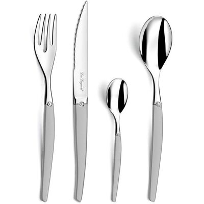 Lou Laguiole 24-teiliges Messer-, Gabel- und Löffelset Satin Silber Lou Laguiole 24-teiliges Messer-, Gabel- und Löffelset Satin Silber