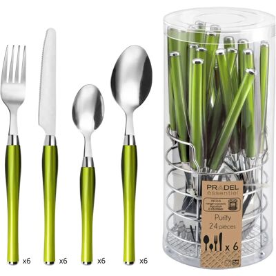 Amefa 222GSZW00C40 Set di Posate - Verde, 24 pezzi, Resistente, Lavastoviglie Amefa 222GSZW00C40 Set di Posate - Verde, 24 pezzi, Resistente, Lavastoviglie